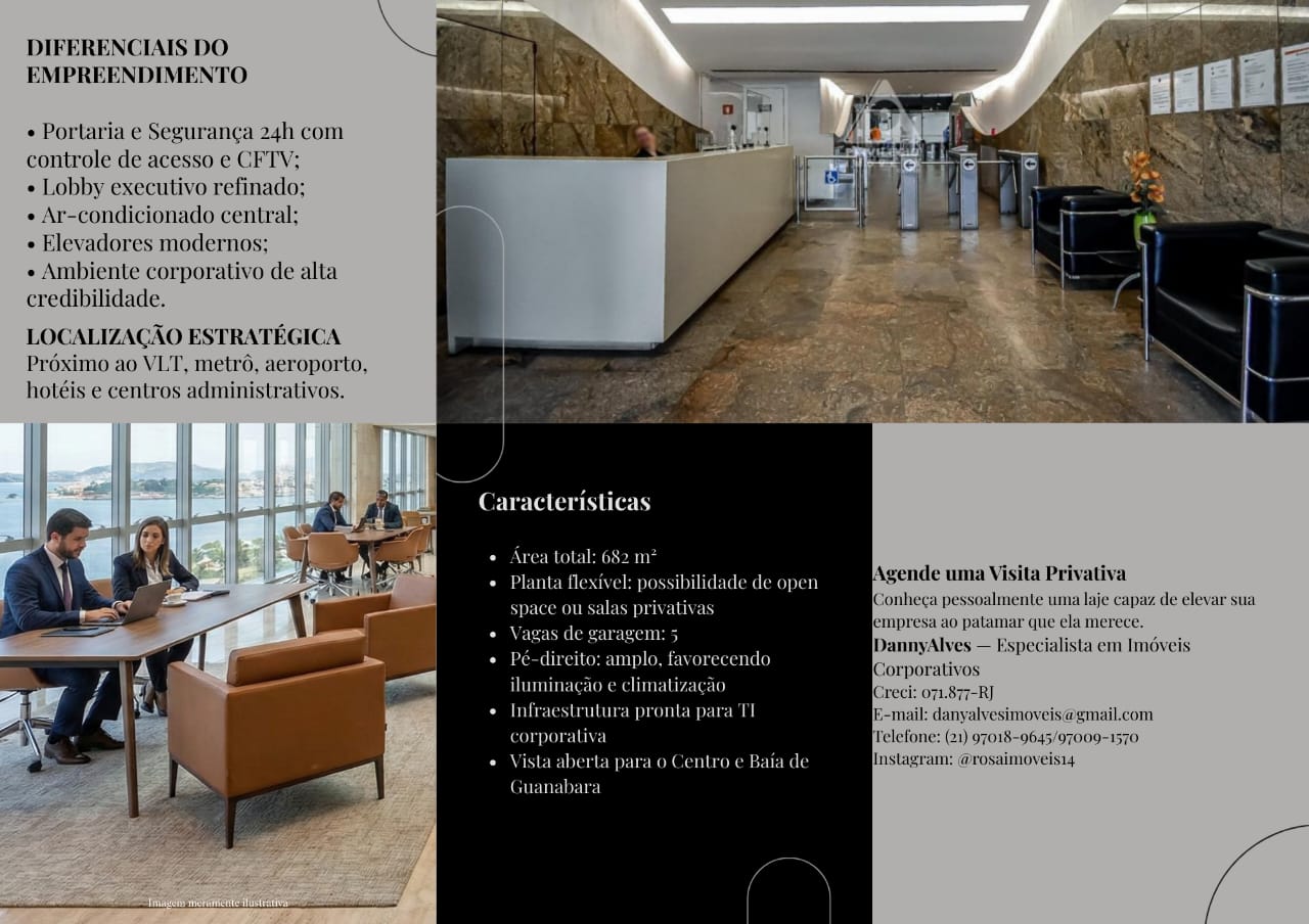 Locação de Laje Corporativa 695 m² | Edifício Le Bourget | Em frente ao Aeroporto Santos Dumont | Vista Panorâmica